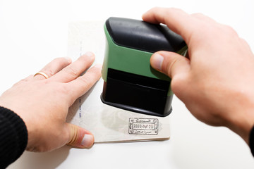 Stamping passport