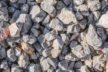Pile of limestone in quarry