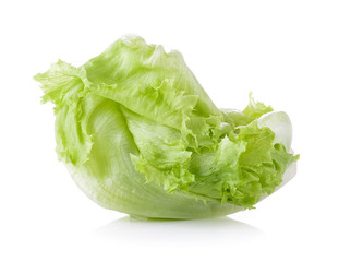 Green Iceberg lettuce on White Background