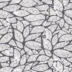 Seamless pattern with black and white abstract ornament