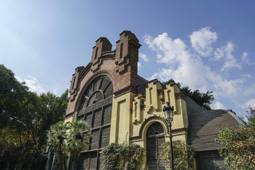 BARCELONA, SPAIN - OCTOBER 9, 2015: Building in Parc de la Ciutadella on the northeastern edge of Ciutat Vella, Barcelona in Catalonia, Spain.