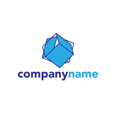 3d cube logo design icon, vector illustration