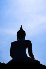 silhouette buddha statue