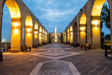 Upper Barrakka Gardens by night, Valletta