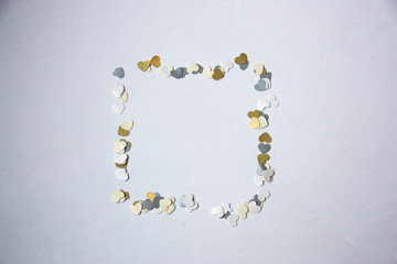 Valentines day background. small love hearts on white background.