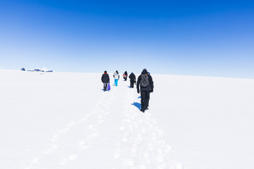 Walking in Antarctican Snow