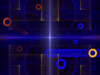 Abstract digitally generated image with geometric shapes