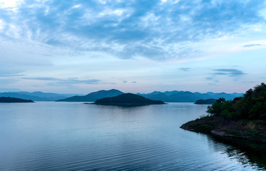 Blue Sky in the lake.