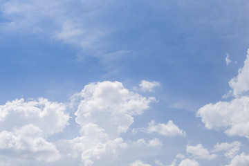 Blue sky background with white cloud.