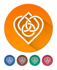 Hearts Icon Flat. Intertwined Heart in Celtic Knot