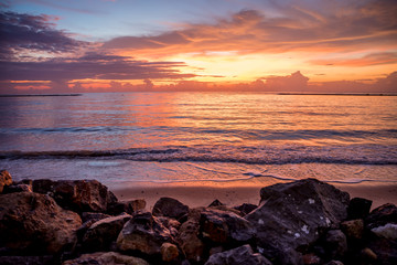 Moring sunshine at Had Chao Samran beach.