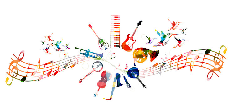 Colorful music instruments design