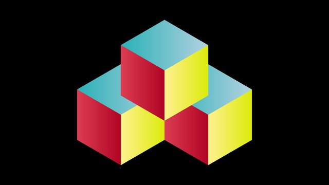 abstract isometric 3d cube . brick logo motion 4k animation 
