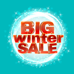 Winter sale words, 3d red phrase