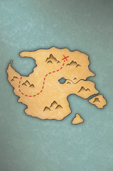 Fototapeta premium Antique-looking treasure map of an island