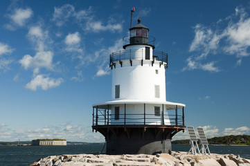 Spring Point Ledge Light Lighthouse in Portland, Maine, New England, USA