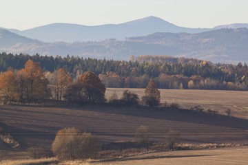 View on KArkonosze and Kaczawskie mountains in Poland - 102062905