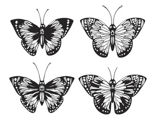 Obraz na płótnie Canvas Vintage Butterfly set.
