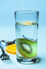 Glass of water with fruit
