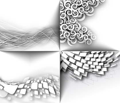Abstract 3D Geometrical Mosaic Design