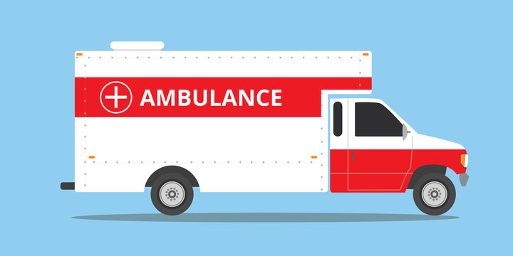 ambulance car vehicle emergency with fast come isolated vector