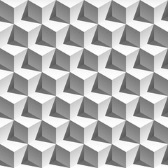 3D effect white cubes with shadows modern pattern