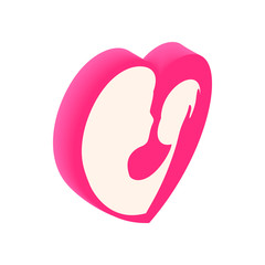 Mother Day Heart isometric 3d icon 