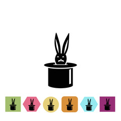 Focus with rabbit and hat icon