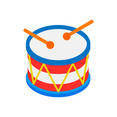 Drum of Independence Day isometric 3d icon 