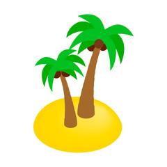 Two palms  isometric 3d icon 