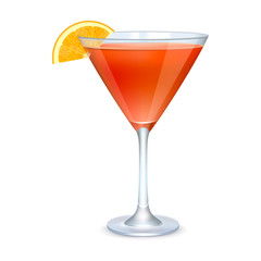 Martini glass with orange cocktail 