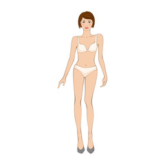 Woman in underwear flat icon 