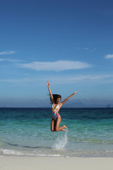 Happy woman on beach