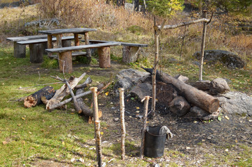 Equipped place for leisure travelers on the tourist trail