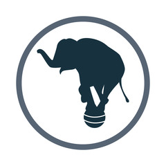 Elephant balance on the ball icon