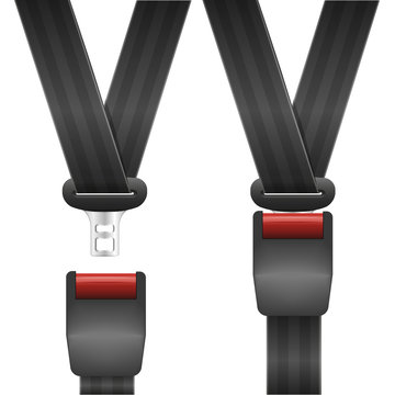 open and closed seatbelt