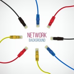 Network Background. Patch Cord. Network Connection. Internet. Abstract Colorful Wire Background. Ethernet For Enterprise Networks