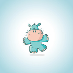Obraz na płótnie Canvas Hippo cartoon character 