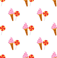Color ice cream and candy icon