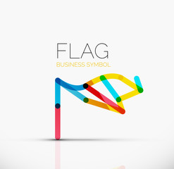 Fototapeta premium Logo flag, abstract linear geometric business icon