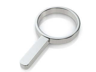 Metallic magnifier symbol