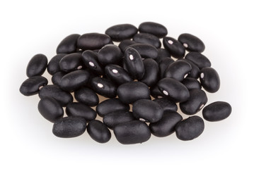 Black beans isolated on white background