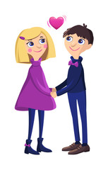 Two lovers isolated on white background.