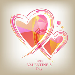 polygonal valentines hearts