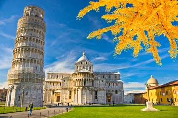 Vitrage gordijnen De scheve toren Pisa,The Leaning Tower.