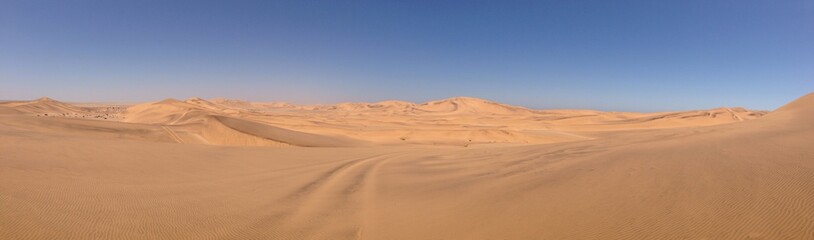 Fototapeta na wymiar Fahrspur in der Wüste
