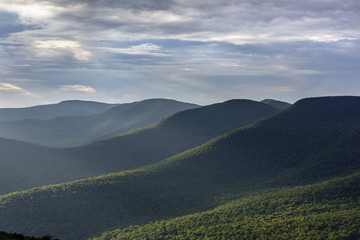 Catskill Mountains in Summer - Westerly view of the Catskill Mountains from Overlook Mountain in New York State