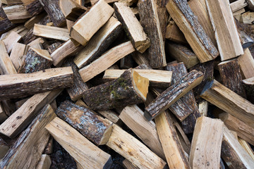 Background of pile of wood