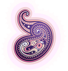 Paisley ornament in ethnic indian style