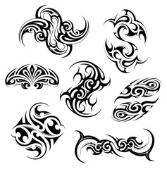 Tribal tattoo set